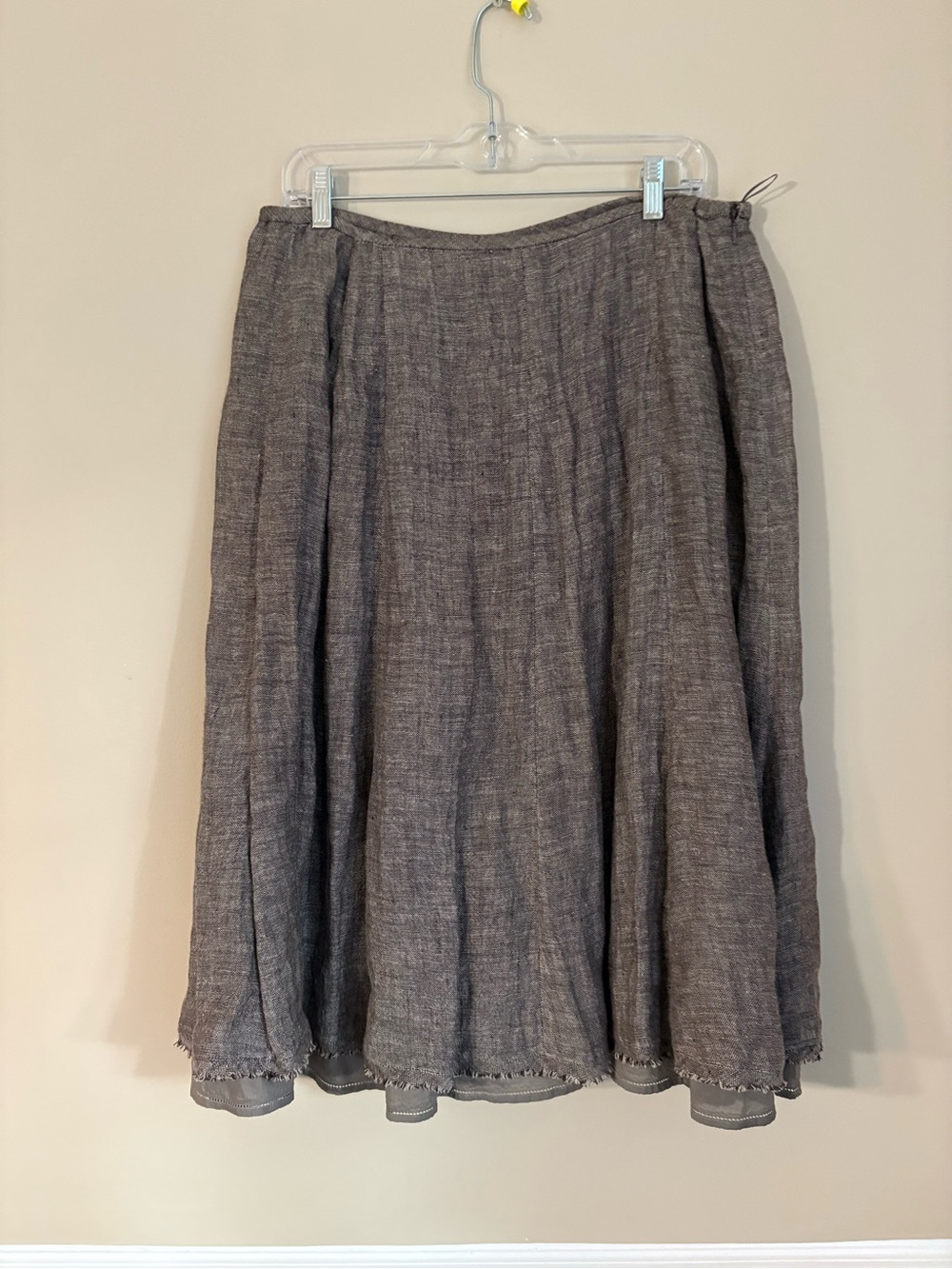 Eileen Fisher Washed Organic Linen Delave Skirt  lined 
size L (34X28) - Picture 3 of 5